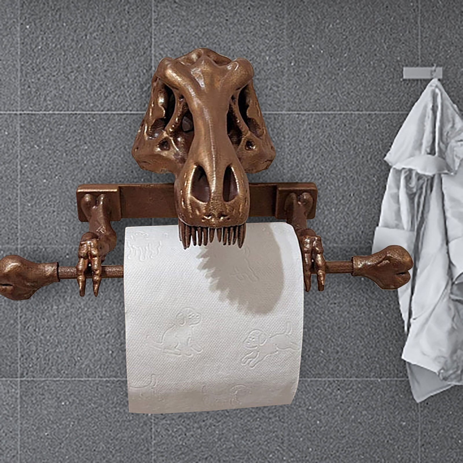 Dinosaurus Tissue Houder Schedel Toiletrolhouder Badkamer Opslag Houder Voor Wc Roll Papieren Handdoek Rack Holder Muur Opknoping: Default Title