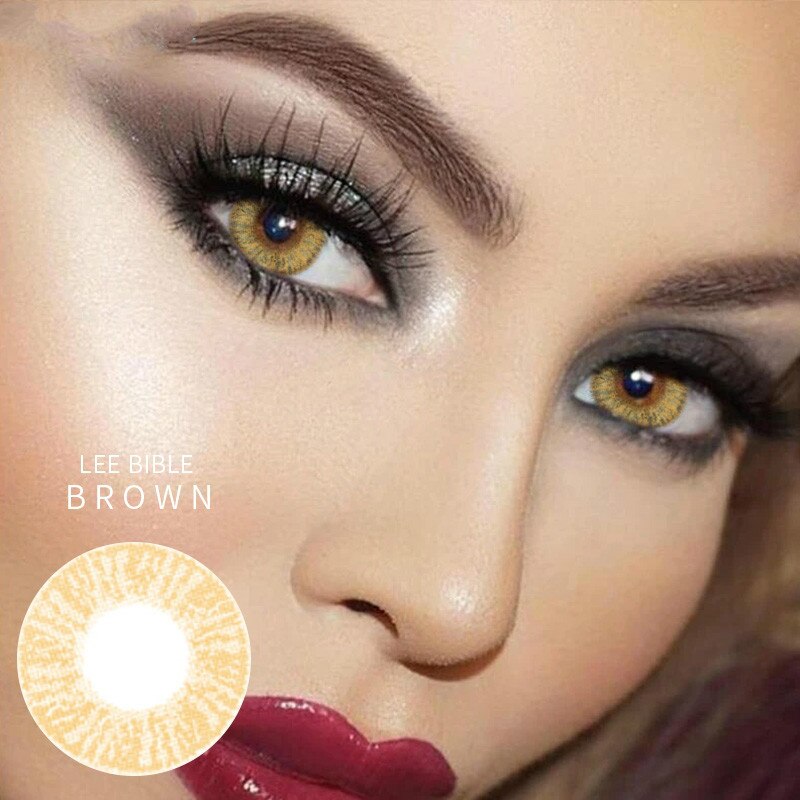 Brown Contact Lenses Big Eyes With Light Lazel Col... Grandado