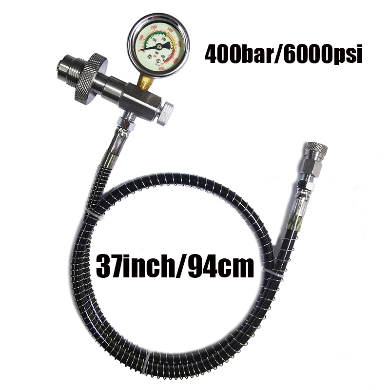 HPA Big Gas Tank To Small Cylinder Stainless Steel DIN G5/8 High Pressure Air Fill Station Refill Connector: army green