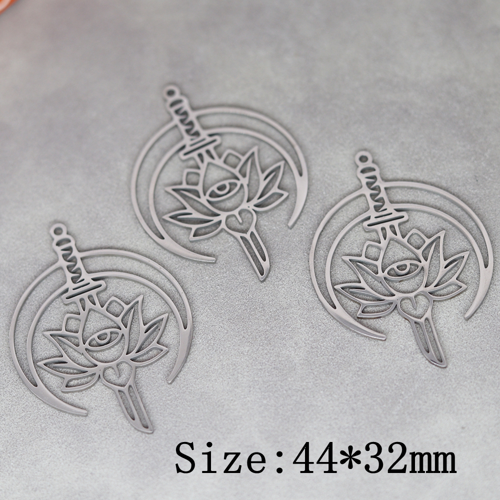3 uds DIY pendientes borlas colgante de acero inoxidable hojas flor encanto para hacer joyería collar para mujer Accesorios: Ninguno