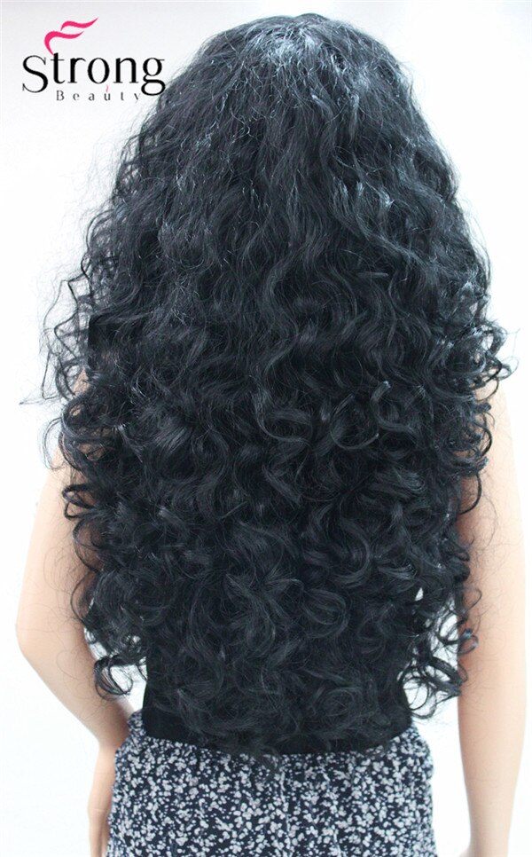 StrongBeauty grube długie warstwy loki bez części pełna peruka syntetyczna peruki damskie wybór kolorów