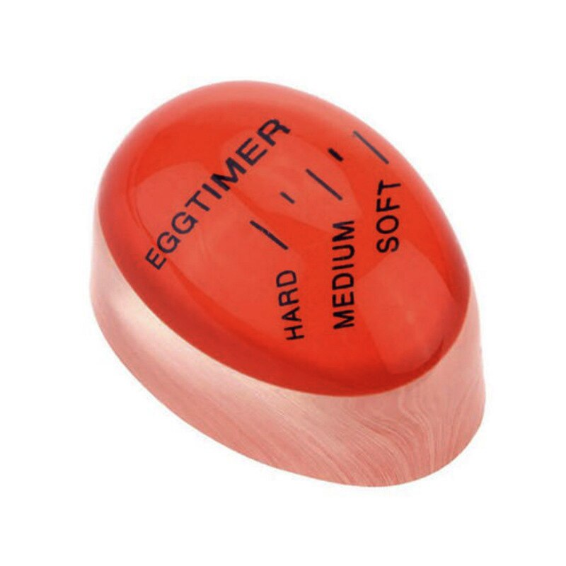 1pcs Egg Perfect Color Changing Timer Yummy Soft Hard Boiled Eggs Cooking Kitchen Eco-Friendly Resin Egg Timer Red timer tools: Default Title