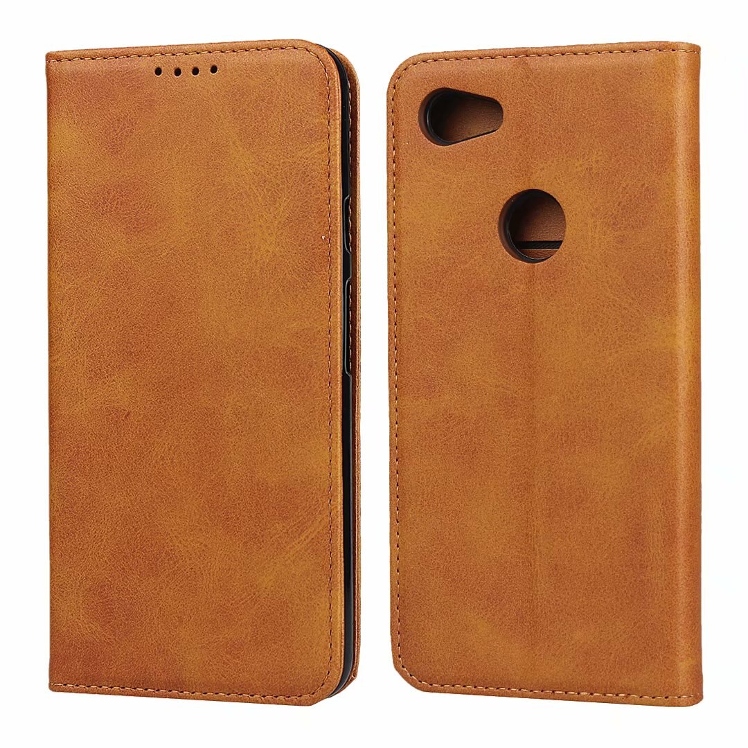 Läderfodral för google pixel 3a 3a xl 3 axl flipfodral korthållare hölster magnetisk attraktionsfodral fodral plånboksfodral: För pixel 3a xl / Gul