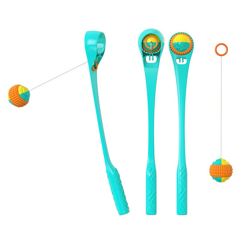 Draagbare Interactieve Hond Training Speelgoed Bal Huisdier Gooien Agility Speed Training Speelgoed Apparatuur Huisdier Gooien Stok Met Molaire Bal: green