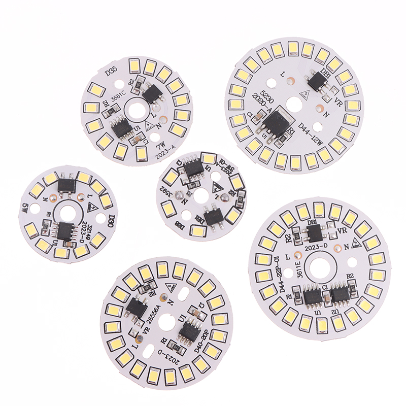 Pære lys  ac 220v downlight chip søkelyset ledet pære lapp lampe smd tallerken sirkulær modul lyskilde tallerken