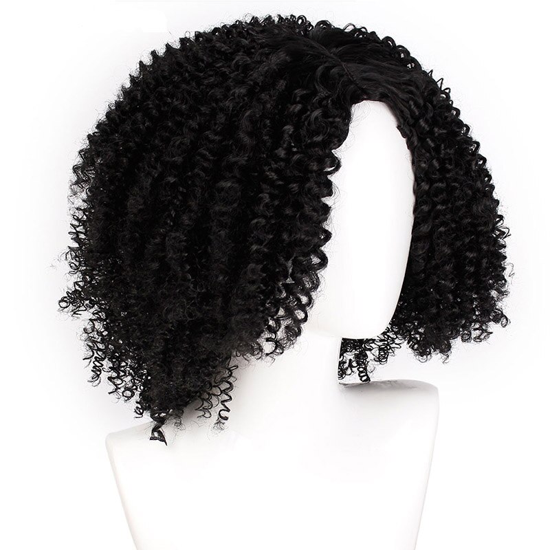 14 tommer kort afro paryk brun syntetisk kinky krøllede parykker til kvinder 10 farver ombre fluffy afrikansk amerikansk naturlig sort hår