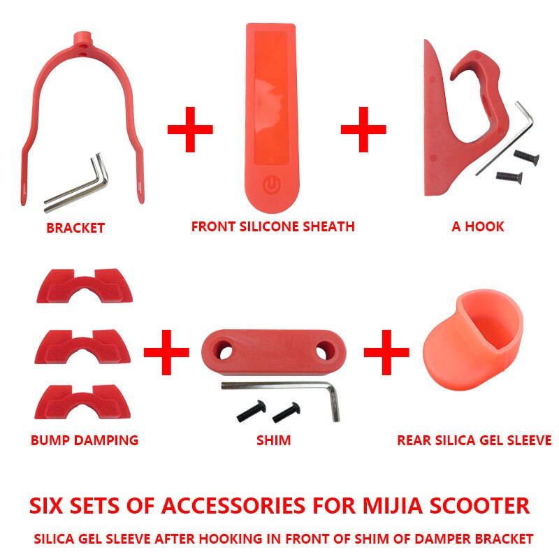 per Xiaomi M365 pro impostato di Accessori 6 Pz/impostato per scooter Elettrico Parafango Posteriore ala Parafango Assorbimento Degli Urti Accessori