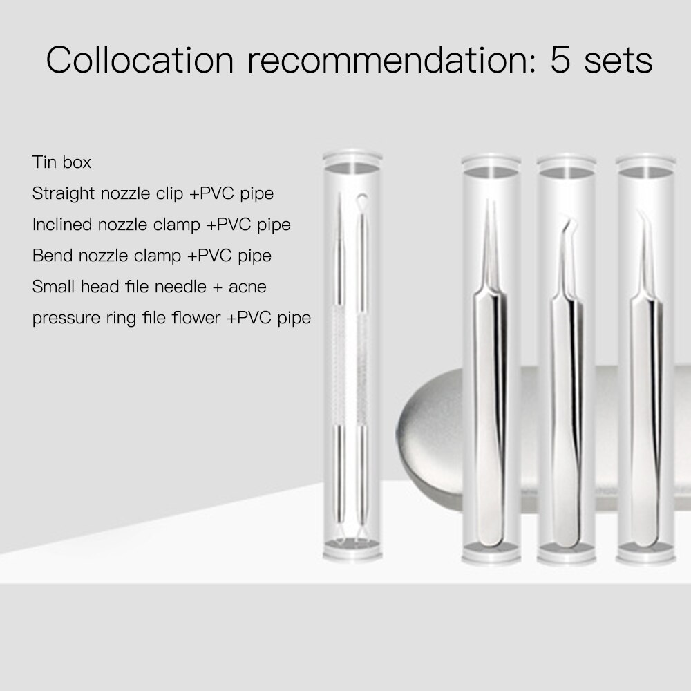 5 stuks roestvrijstalen mee-eter naalden acne clip antibacteriële acne naald mee-eter comedonen acne puistjes verwijderaar: 5 stuks