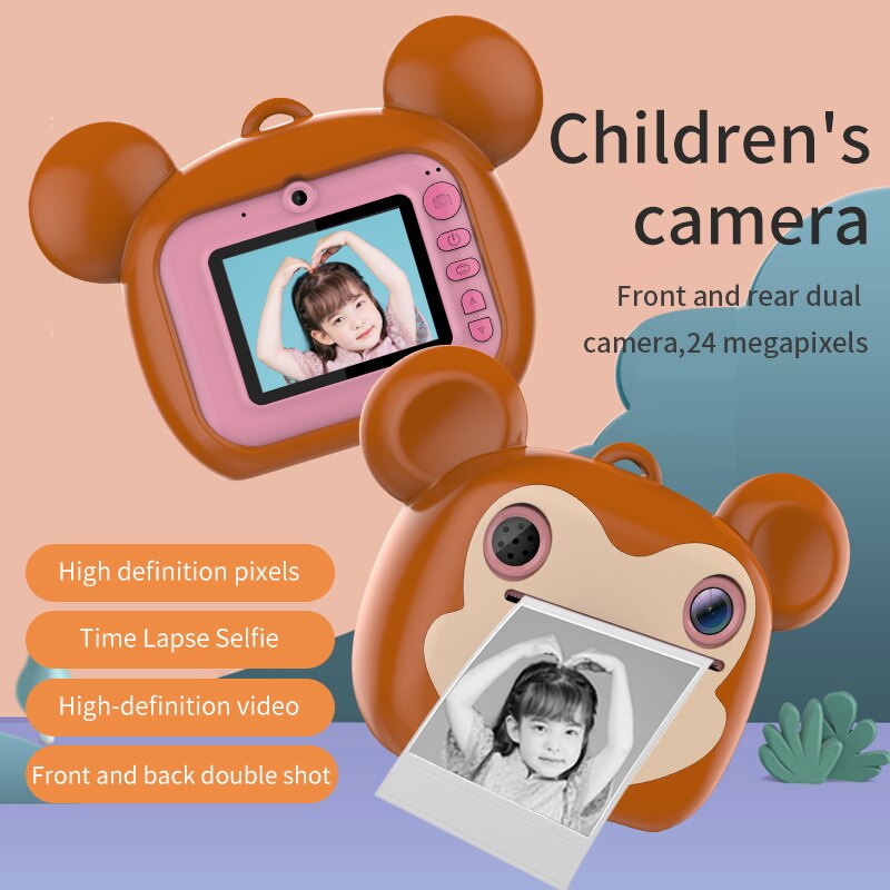 Instant Print Camera Thermische Print Kids Toy Camera Hd Screen Grils Elektronische Speelgoed Voor Jongens Kinderen Mini Digitale