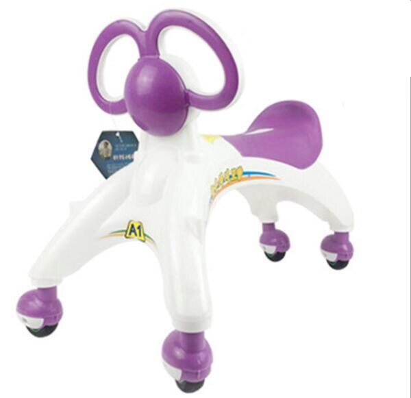 kids baby yo-yo car children swing scooter car: Purple
