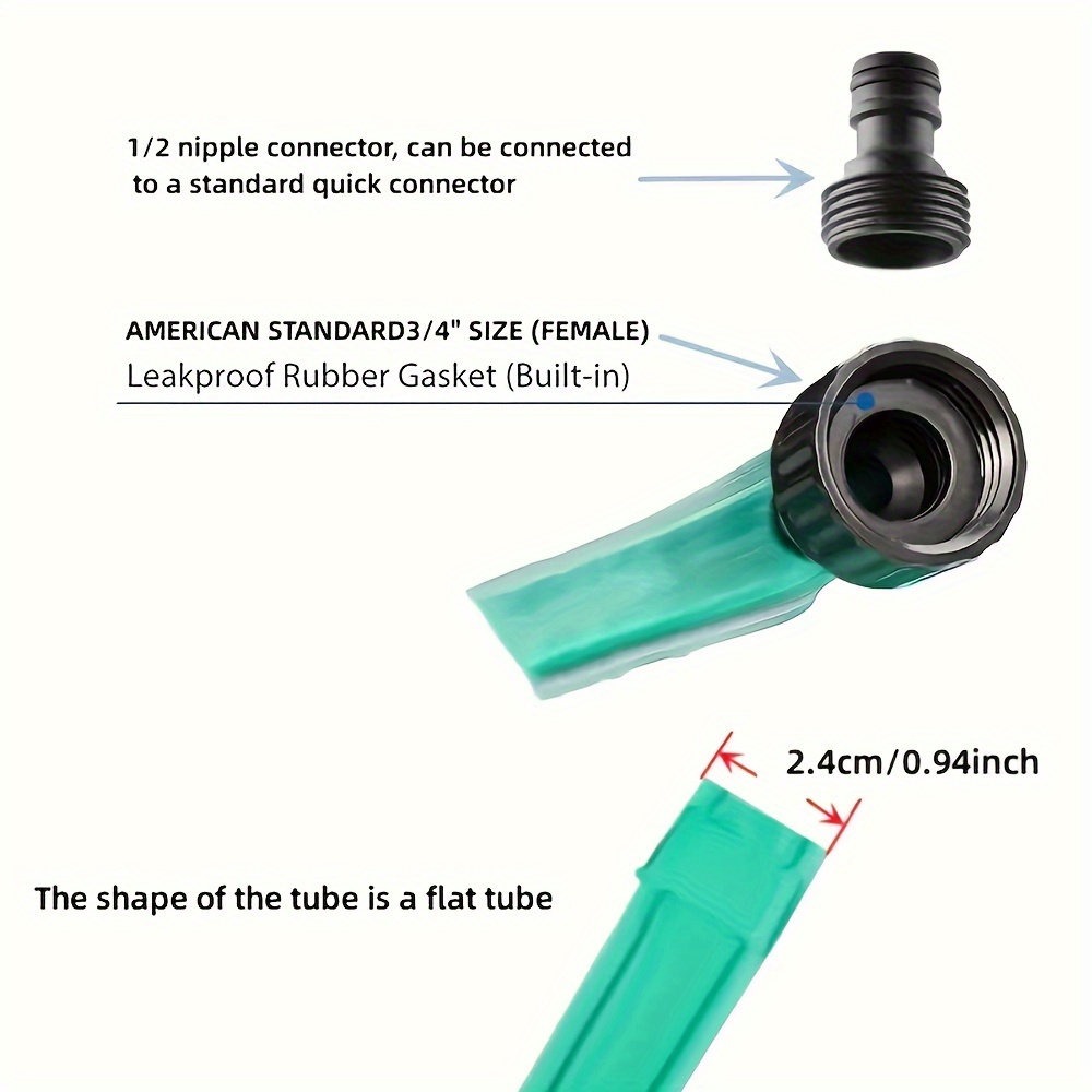 Manguera de rociador y remojo, manguera de jardín para remojo en el suelo, puede ahorrar 70% de manguera de goteo, muy adecuada para macizos de flores de jardín, verde