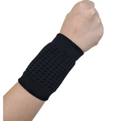 1pc män elastiskt andningsbart armband sport svettband handband för gym volleyboll tennis svett handledsstöd omslagsskydd: Svart
