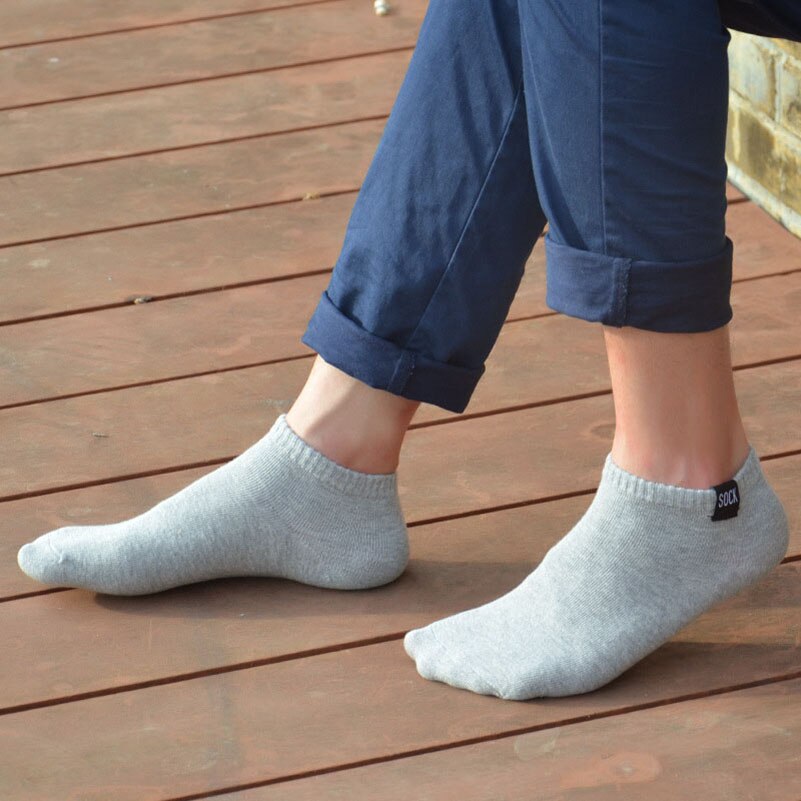 LKWDer 5 Pairs Mens Socks Men Sock Extra Large Big Plus Size 45,47,48 Ankle Socks Men Casual Sox Calcetines Hombre Meias: C grey / EUR 38-43