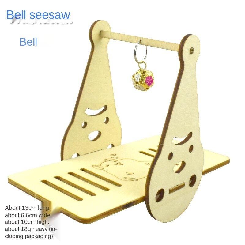 Jouet d'entrainement pour animaux domestiques, labyrinthe, cloche, balançoire, Sport, échelle d'escalade, maison, Villa, nid, tunnel, Cage à Hamster: Seesaw bells