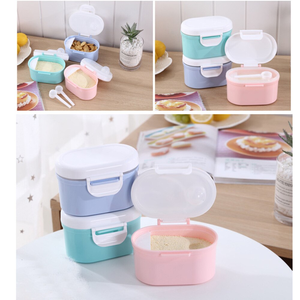 Caja de almacenamiento doble capa de leche en polvo de alta capacidad para bebés, caja de alimentación portátil para bebés, contenedor de alimentos para recién nacidos, PP