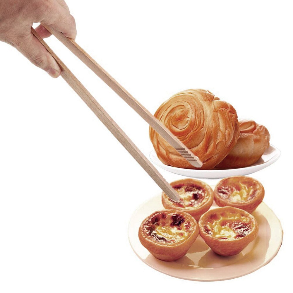 2 pc bamboe kooktangen voor in de keuken, barbecue-gereedschap, salade, spek, biefstuk, brood, cake, houten clip, keukengereedschap voor thuis