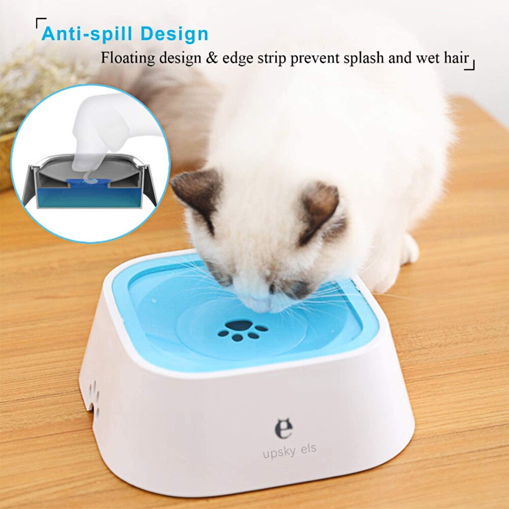 UPSKY 1.5L ciotola per cani senza versamento mangiatoia per acqua lenta bocca antibagnatura ciotola per gatti uso del veicolo distributore di acqua per animali domestici antiscivolo ciotola per acqua