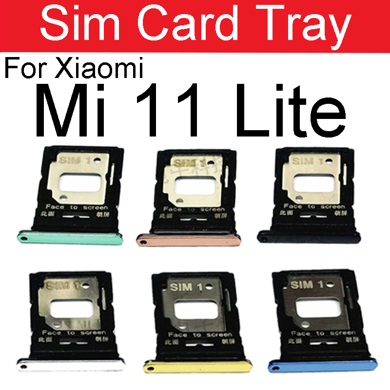 Bandeja de tarjeta Sim para Xiaomi Mi 11 Lite (jóvenes), bandeja Sim 4G 5G, ranura para tarjeta, adaptador de lector de tarjetas SIM Dual híbrido, piezas de reparación