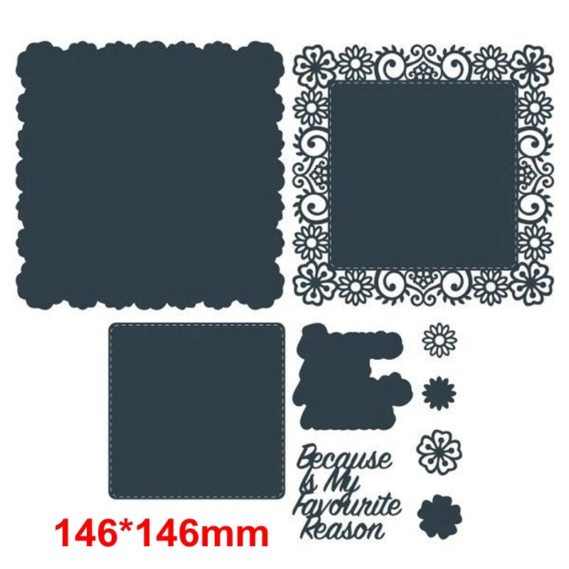 Flowers Border Frames Metal Cutting Dies Flowers&Frames Die Cuts For Card Making DIY Scrapbooking Embossed Crafts Cards: 1