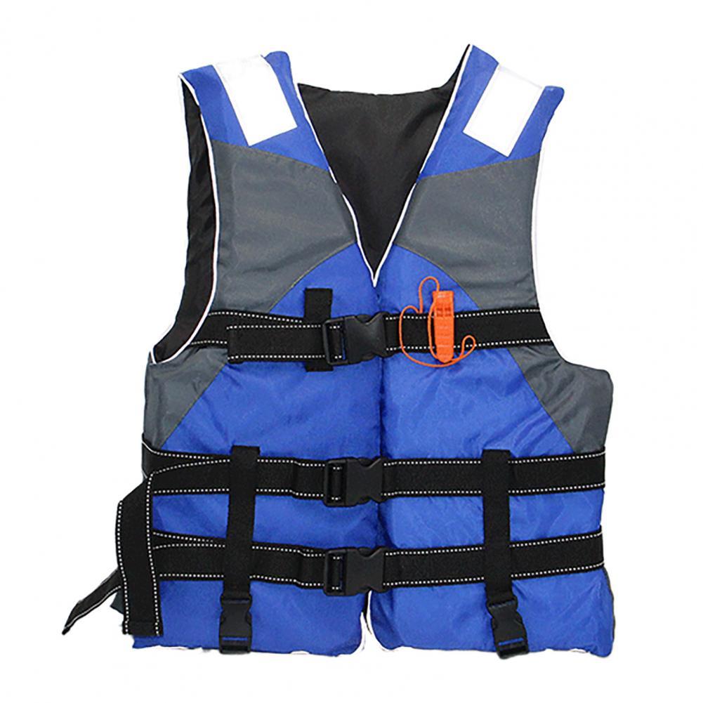 Life Jacket Safe Adjustable Swimming Jacket Oxford Cloth Unisex Lightweight Floatation Buoyancy Vest Water Sports Supplies: Blue