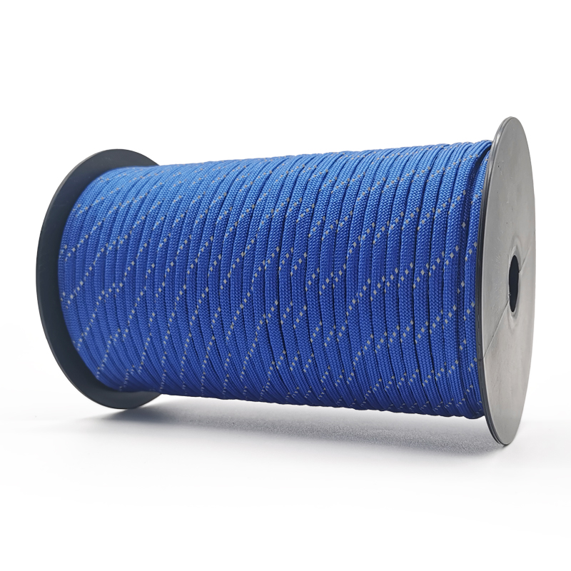 Paracord reflectante para acampar al aire libre, cuerda de paracaídas multifunción de 100M, 4mm, 7 hebras