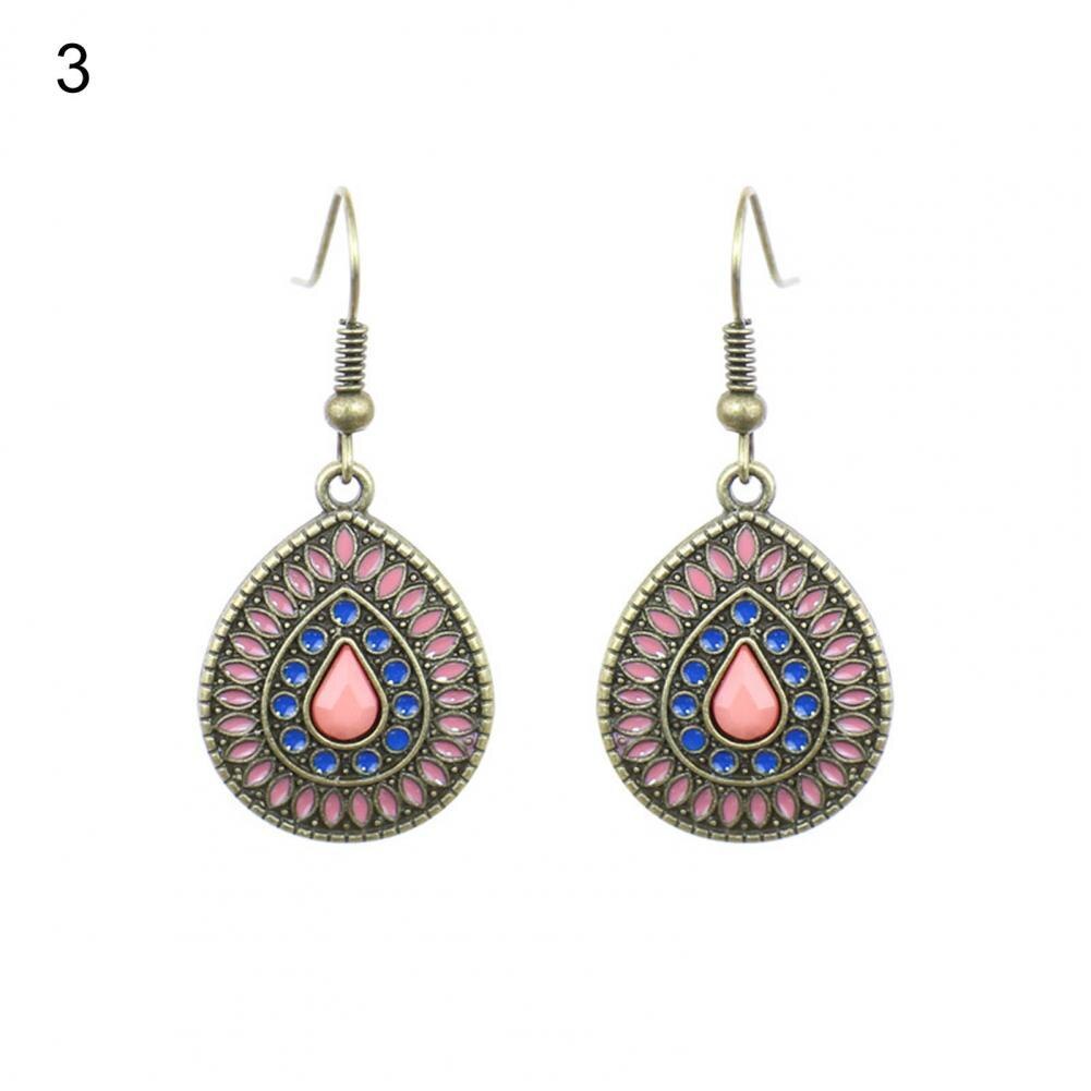 Purpurina de estilo bohemio, pendientes de gota llamativos, adorno de oreja que combina con todo, atractivo para la belleza, 1 par:  3