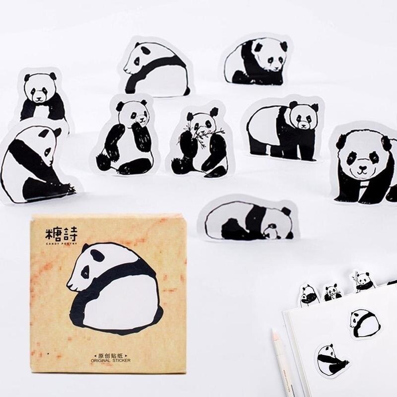 45Pcs/Pack Cute Panda Animals Decoration Stickers DIY Cartoon Stickers Diary Stickers Scrapbook Stationery Stickers