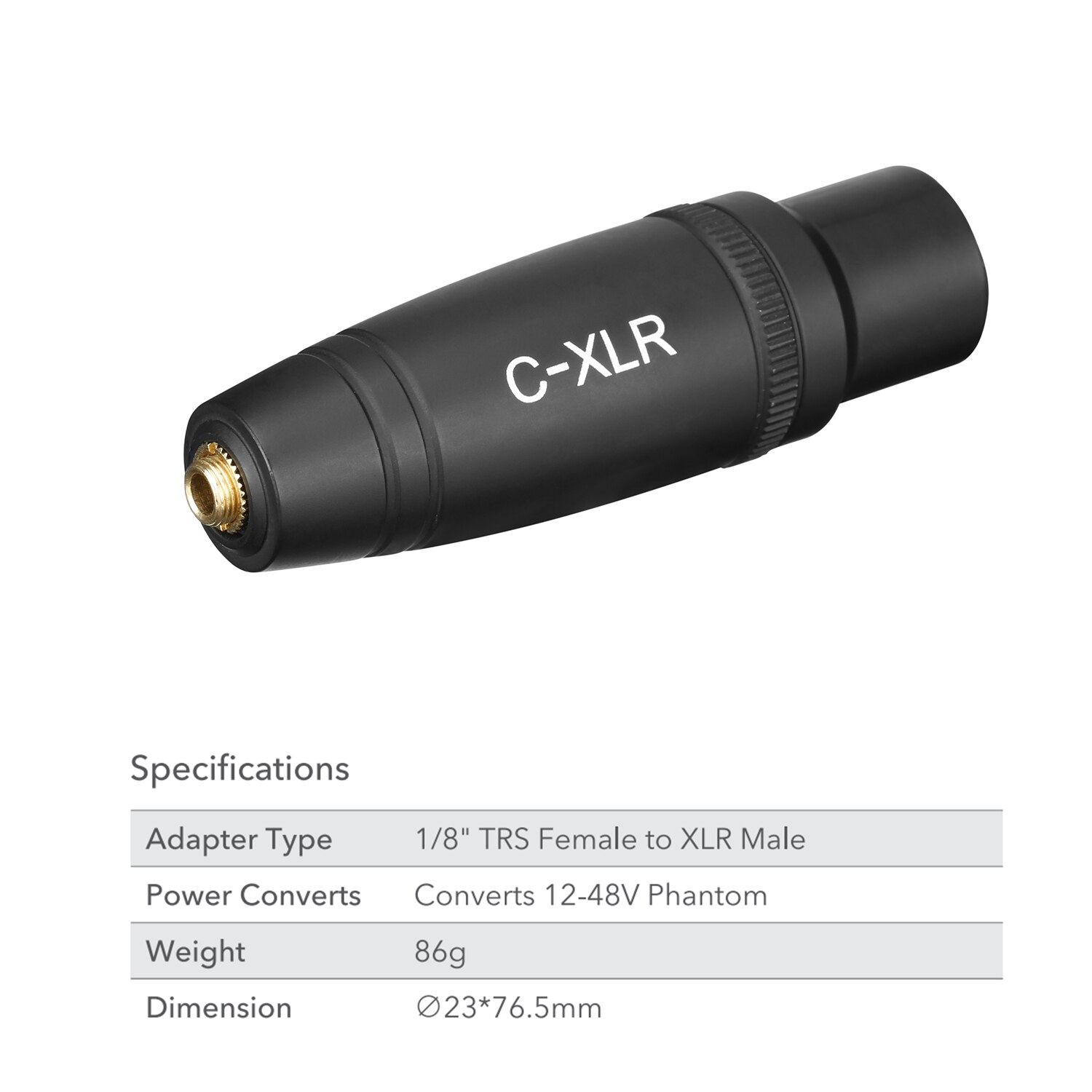 Saramonic C-XLR 3.5mm Female TRS to XLR Male Microphone Audio Adapter on Video Cinema Cameras Audio Recorders