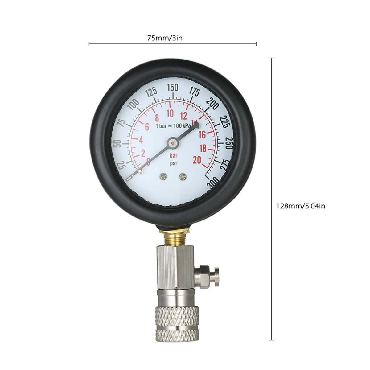 Multi-function Gasoline Engine Compression Tester Auto Petrol Gas Engine Cylinder Pressure Gauge Tester 0-300psi