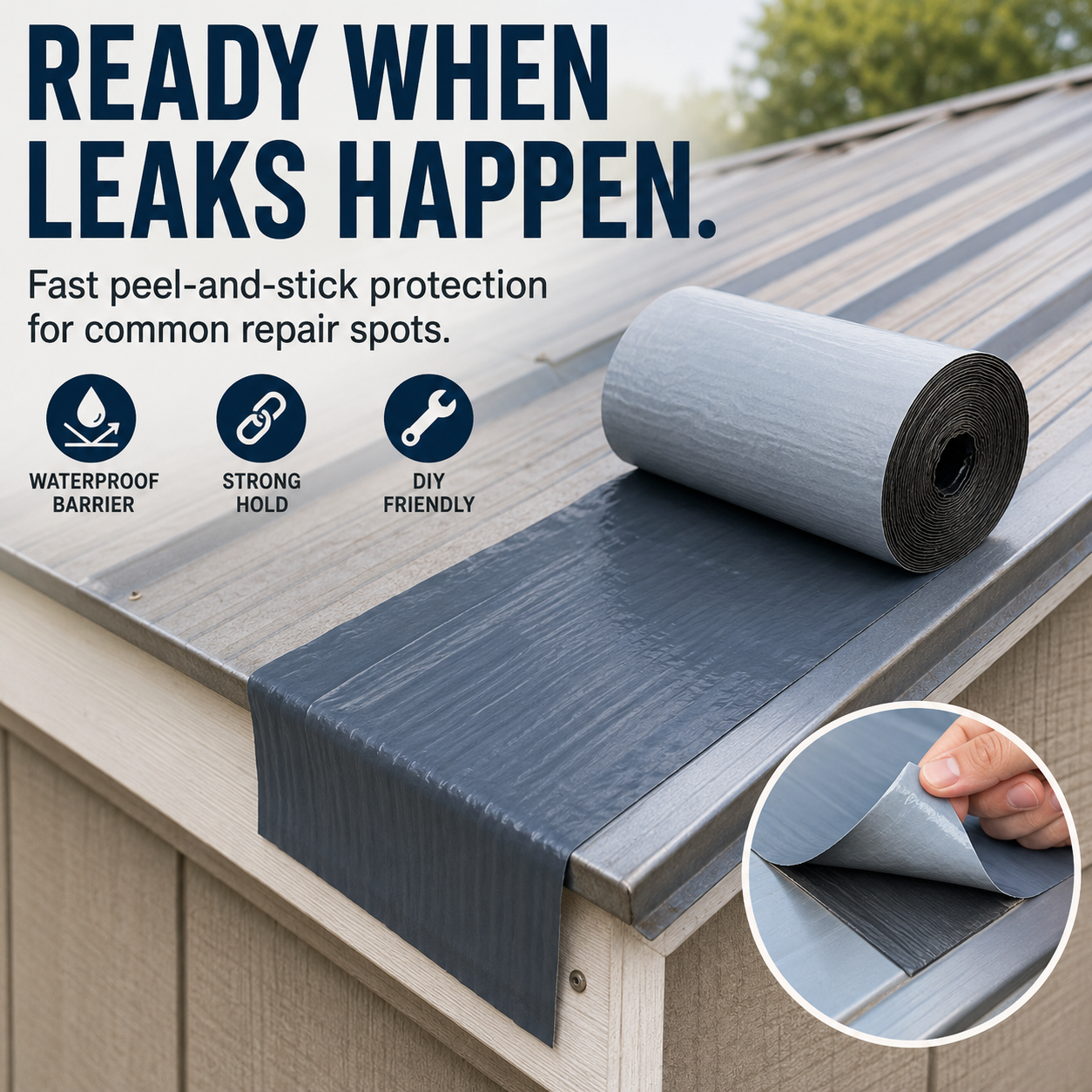 Self Adhesive Waterproof Membrane Roof Leak Repair Sealant Tape for Balcony Gutter Pipeline Building Construction Waterproof Mat