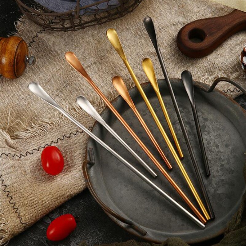 Stainless Steel Spoons For Cooking Honey Server Tea Coffee Stirring Spoons Paint Color Honey Tea Scoops Coffee Accessories