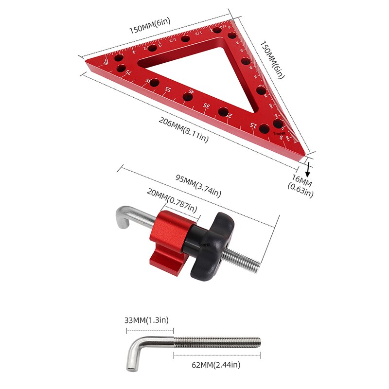 Aluminum Alloy Corner Clamp 150mm 90 Degree Right Angle Clamp Splicing Board Positioning Panel Fixed Clip Woodworking Tool