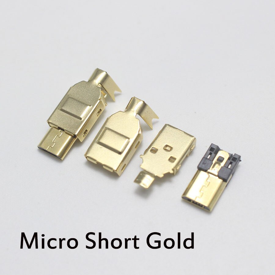 1/2/5 stk guldbelagt type c usb a usb b mini usb mikrostik jack hale socket stik port socket til hifi lydadapter: Mikro kort / 1 stk