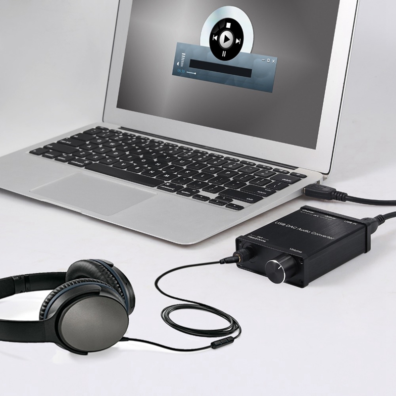 Convertisseur Audio DAC USB avec amplificateur de casque, adaptateur USB vers Coaxial S/PDIF numérique vers analogique, carte son 6.35mm
