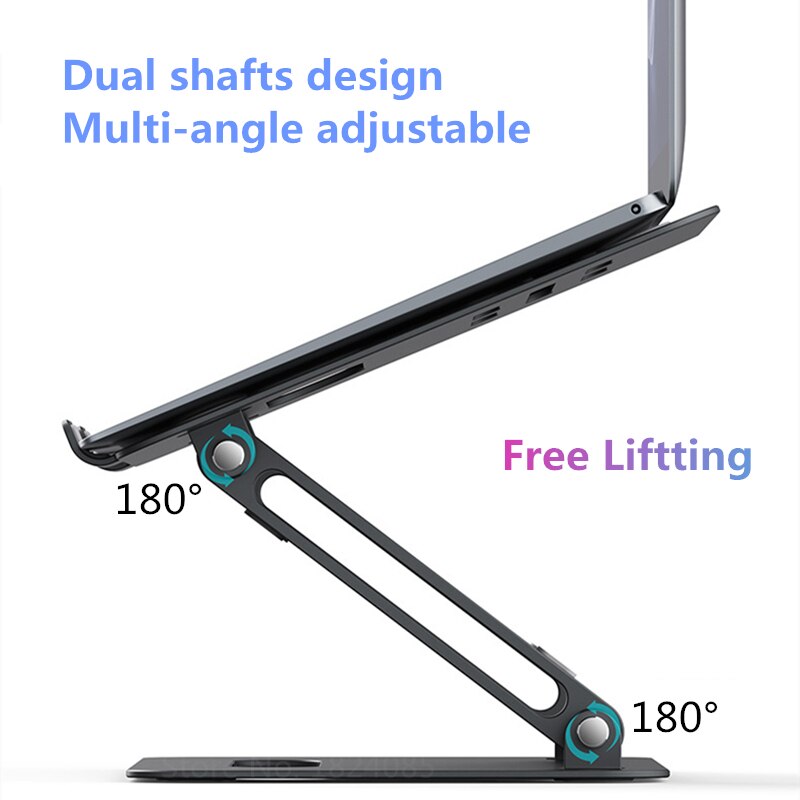 Eaor laptopständer aus aluminiumlegierung, mehrfach verstellbarer winkel, zwei klappbare halterung mit kühlfunktion für notebooks, tablets und laptops