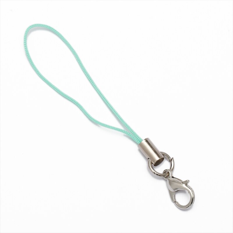 Lariat-llavero con broche de langosta para teléfono móvil, correa con cordón, Multicolor, 50/10 piezas: 10pcs / mint green