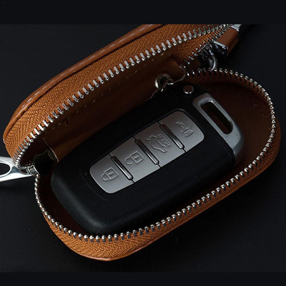 Nøglekasse multifunktions lædernøgletaske bilnøgletaske til faraday bur nøglefri adgangsnøgle fob pose, bil rfid nøgle sikkerhed accesso