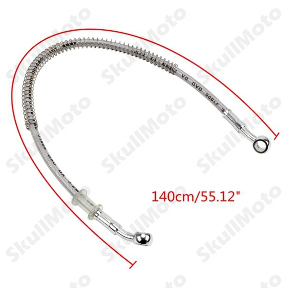 Kit de manguera de freno de motocross para motocicleta, tubería de aceite, línea trenzada, acero inoxidable reforzado hidráulico, ajuste trenzado, ATV Pit Bike: 140cm