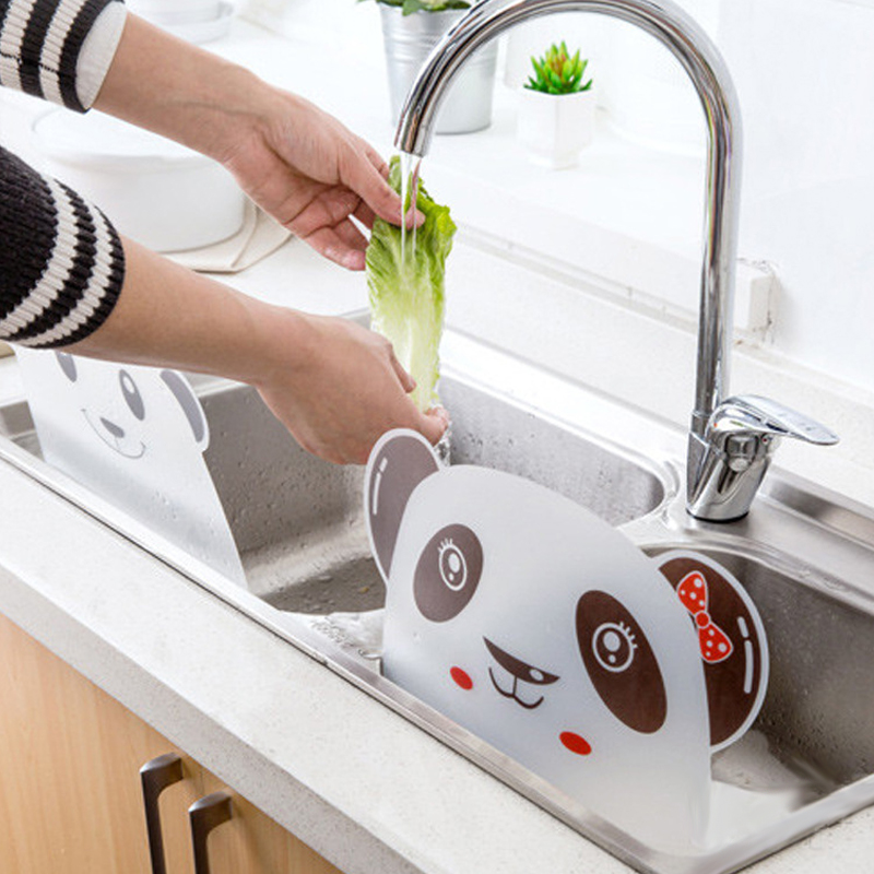 Nieuw Anti Splash Water Klankbord Water Guard Ploetert Keuken Sucker Sink Tool Leuke Panda