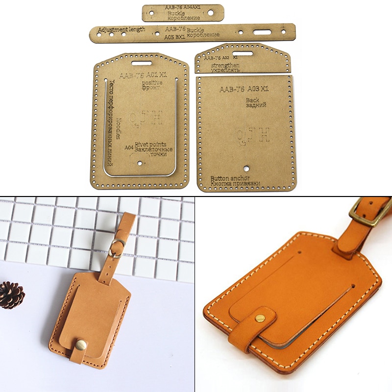 DIY Kraft Paper Template Leather ID Card Bag Acrylic Template DIY Leather Bank Card Bag Kraft Paper Template Leather Craft Tool