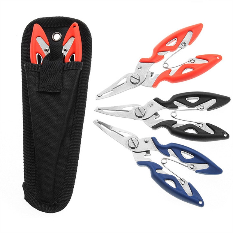 Fishing Plier+Oxford bag Scissor Braid Line Lure Cutter Hook Remover Tackle Tool Cutting Fish Use Tongs Scissors Fishing Pliers