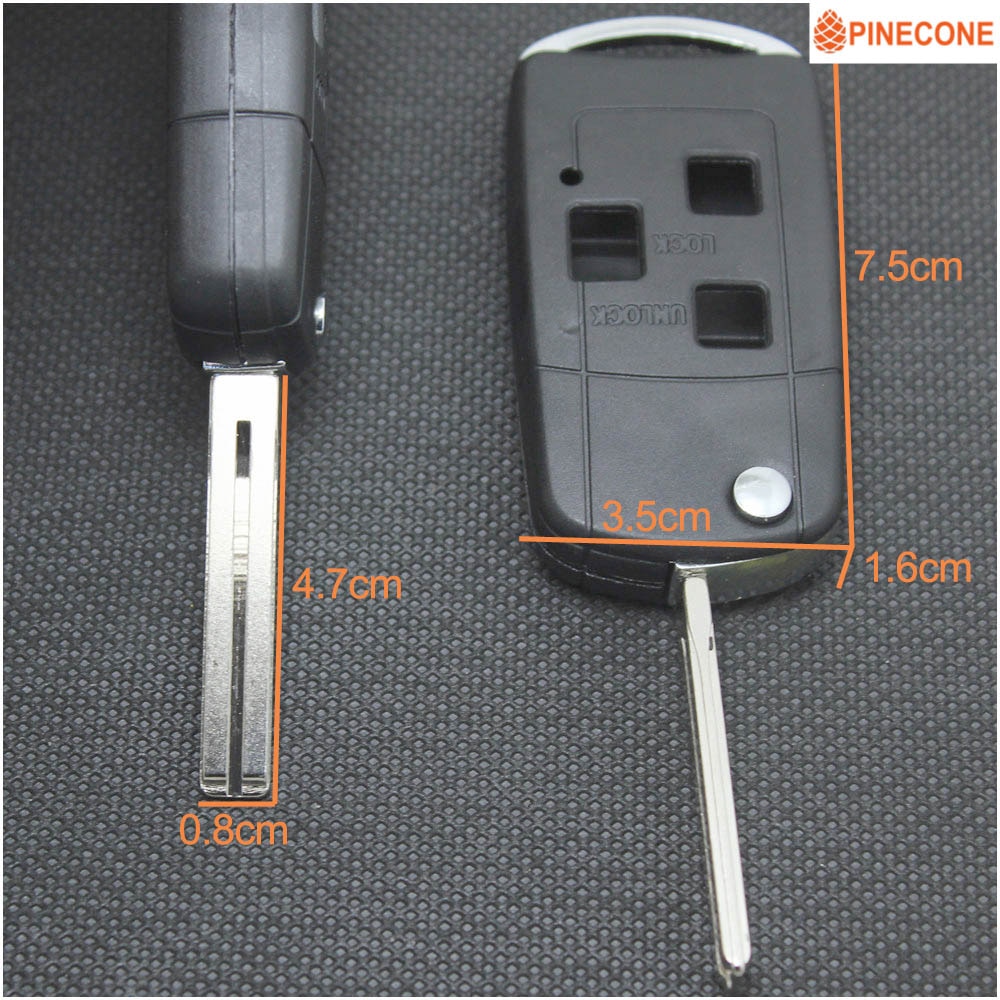 PINECONE Key Case for LEXUS IS GS ES LS RX IS200 RX300 Key 3 Buttons Uncut TOY40 Blade Modified Remote Blank Key Shel Fob
