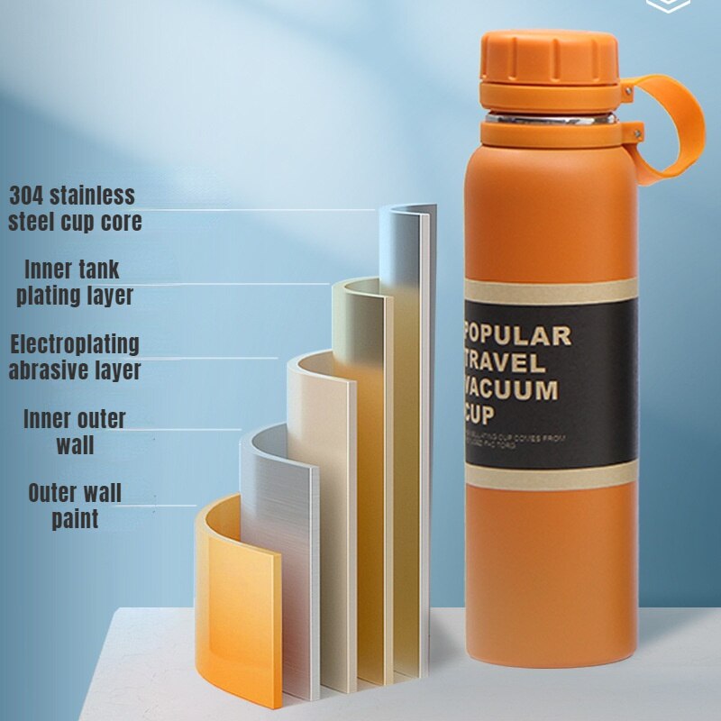Water Bottle For Men Water Thermos Tea Vacuum Flask Vacuum Stainless Steel Flask Outdoor Tourism Movement Thermal Bottle