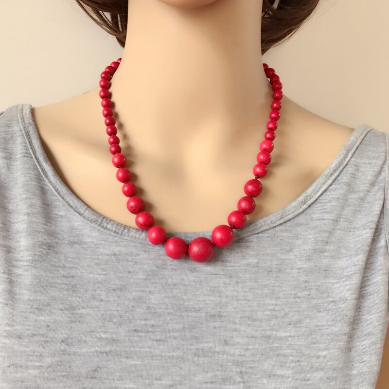 Simple Stone Red Color Hand Making Necklace