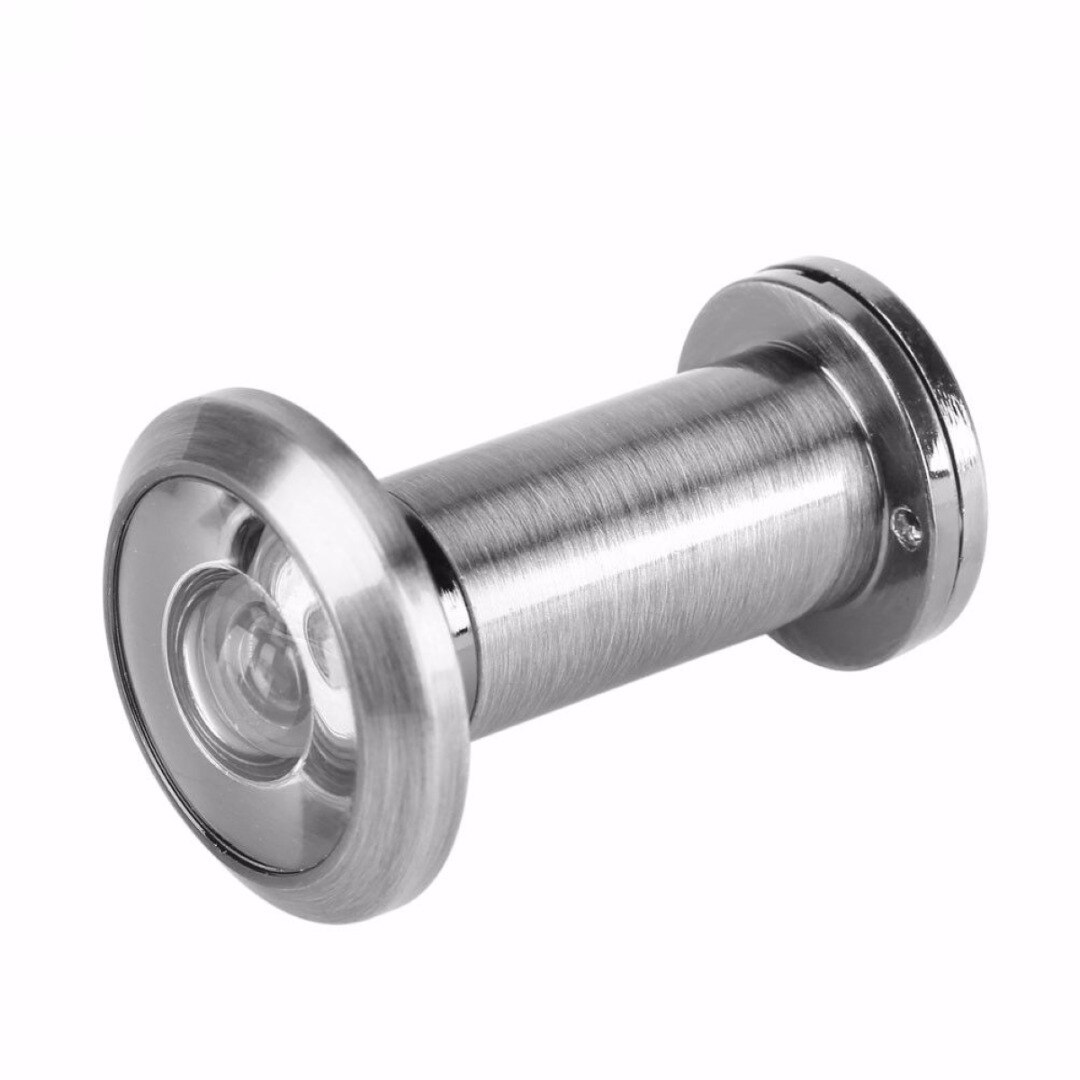 200 grados amplio ángulo de visión mirilla puerta de seguridad los espectadores agujero oculto mirilla ajustable de la lente de cristal de las herramientas de Hardware: Brushed Chrome