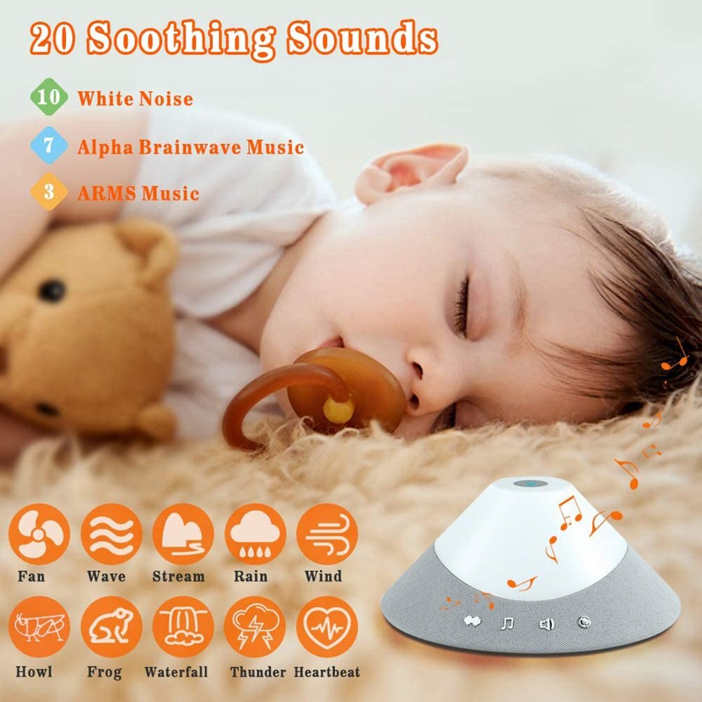 White Noise Machine Sleep Therapy Baby Night Light With Timer & Memory Feature Sound Machine For Baby & Adults Home Office