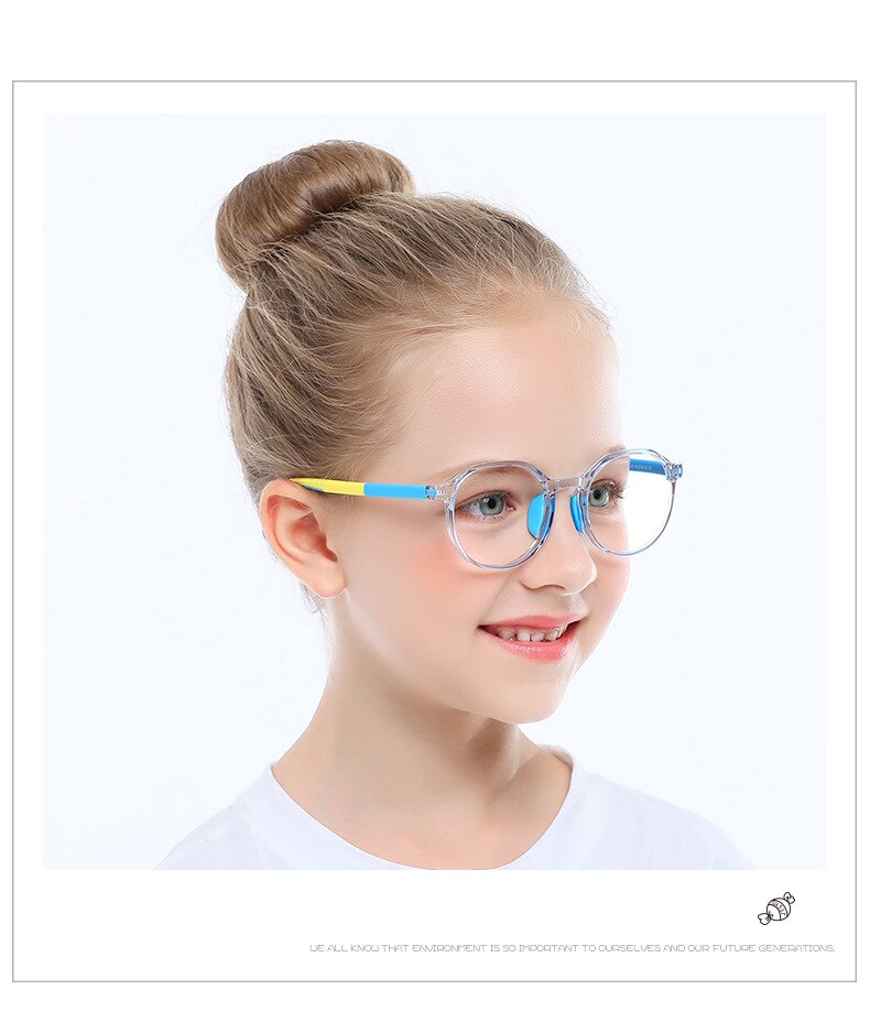 Gafas redondas para niños y niñas, lentes con montura óptica, bloqueo transparente, para estudiantes