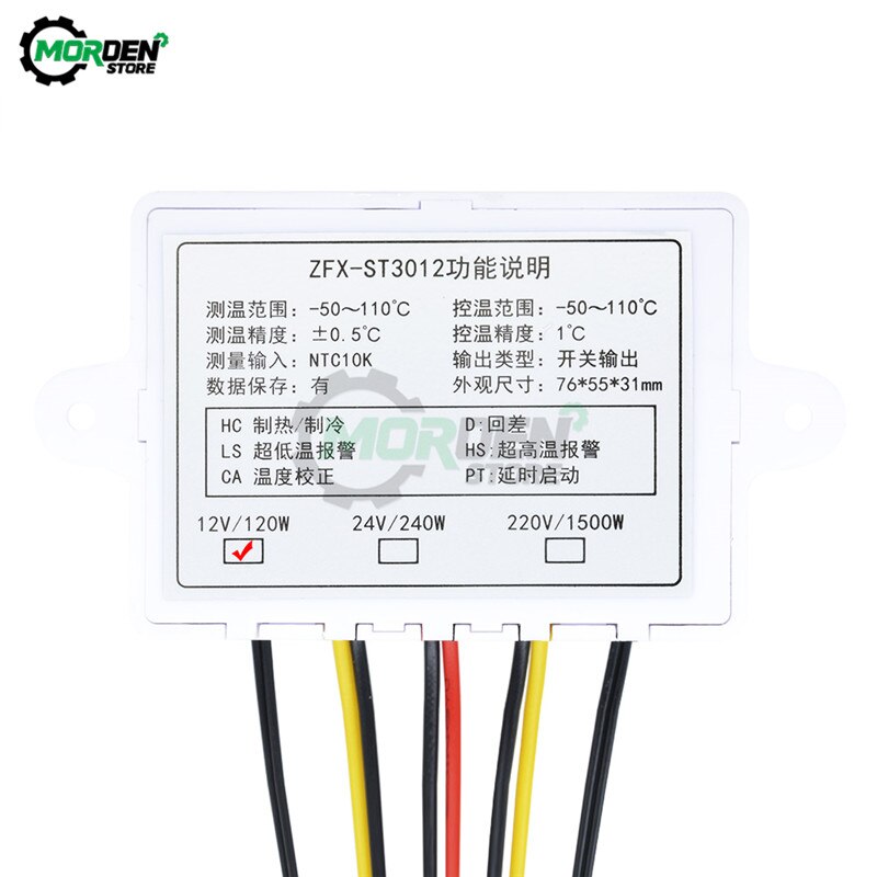 Dc 12V 24V AC110-220V ZFX-ST3012 Digitale Led Dual Thermometer Temperatuurregelaar Thermostaat Incubator Controle Microcomputer