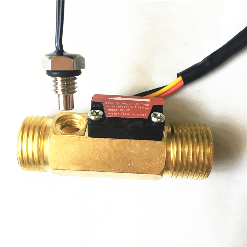 G1/2&quot;Brass Hall flow rate meter NTC temperature measurement YF-B7 water flow sensor meter