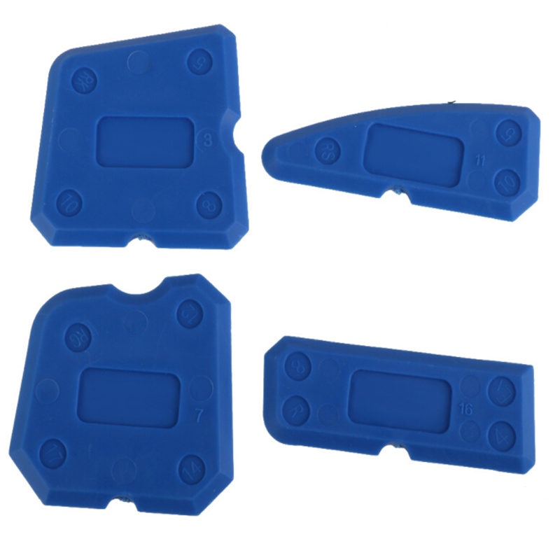 4 stk. blå tætningsværktøjssæt tætningsbearbejdning fugemasse silikone fugemasse skraber hus & have værktøjssæt håndværktøj